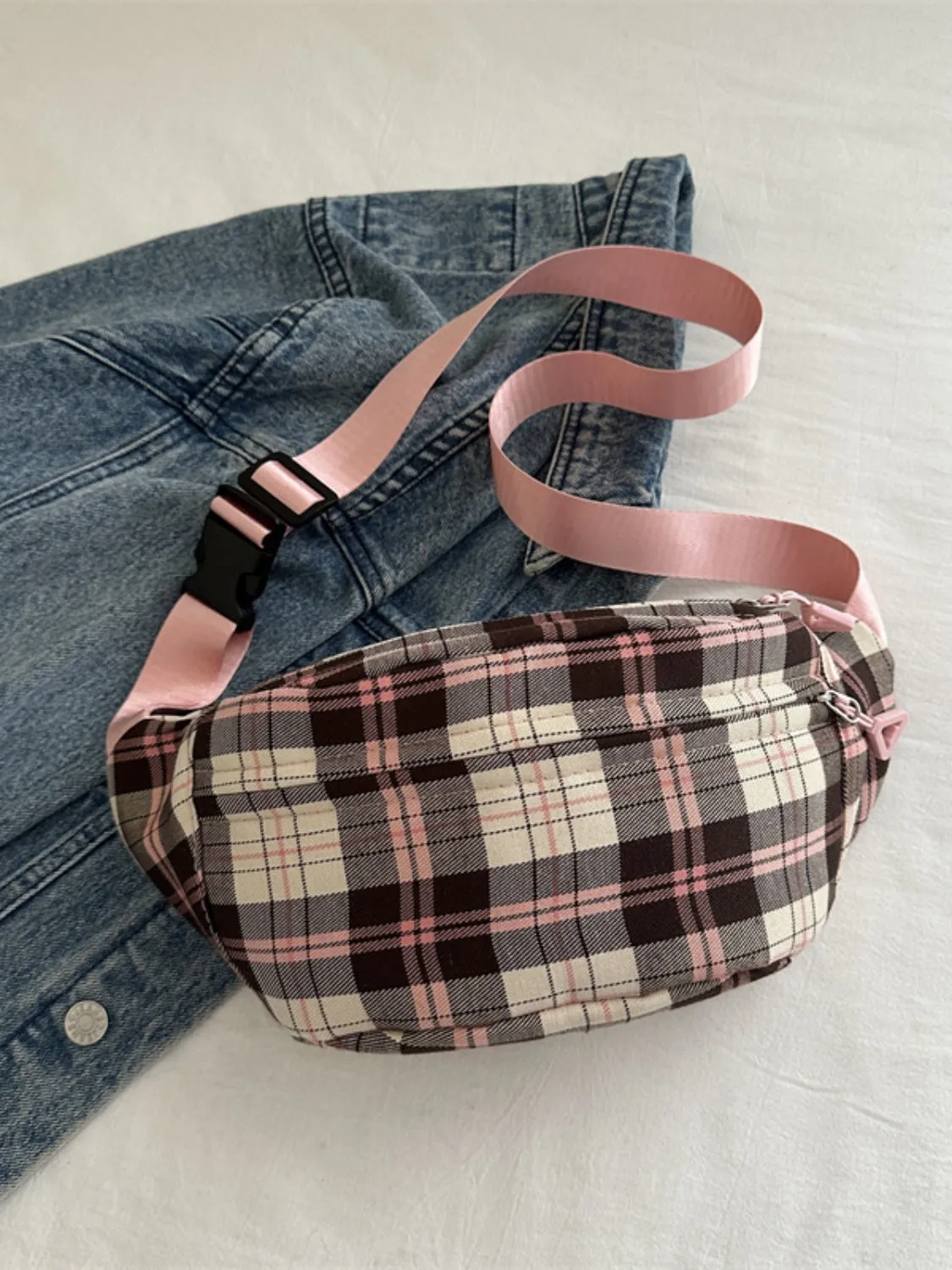 Nova Plaid Adjustable Strap Crossbody Bag