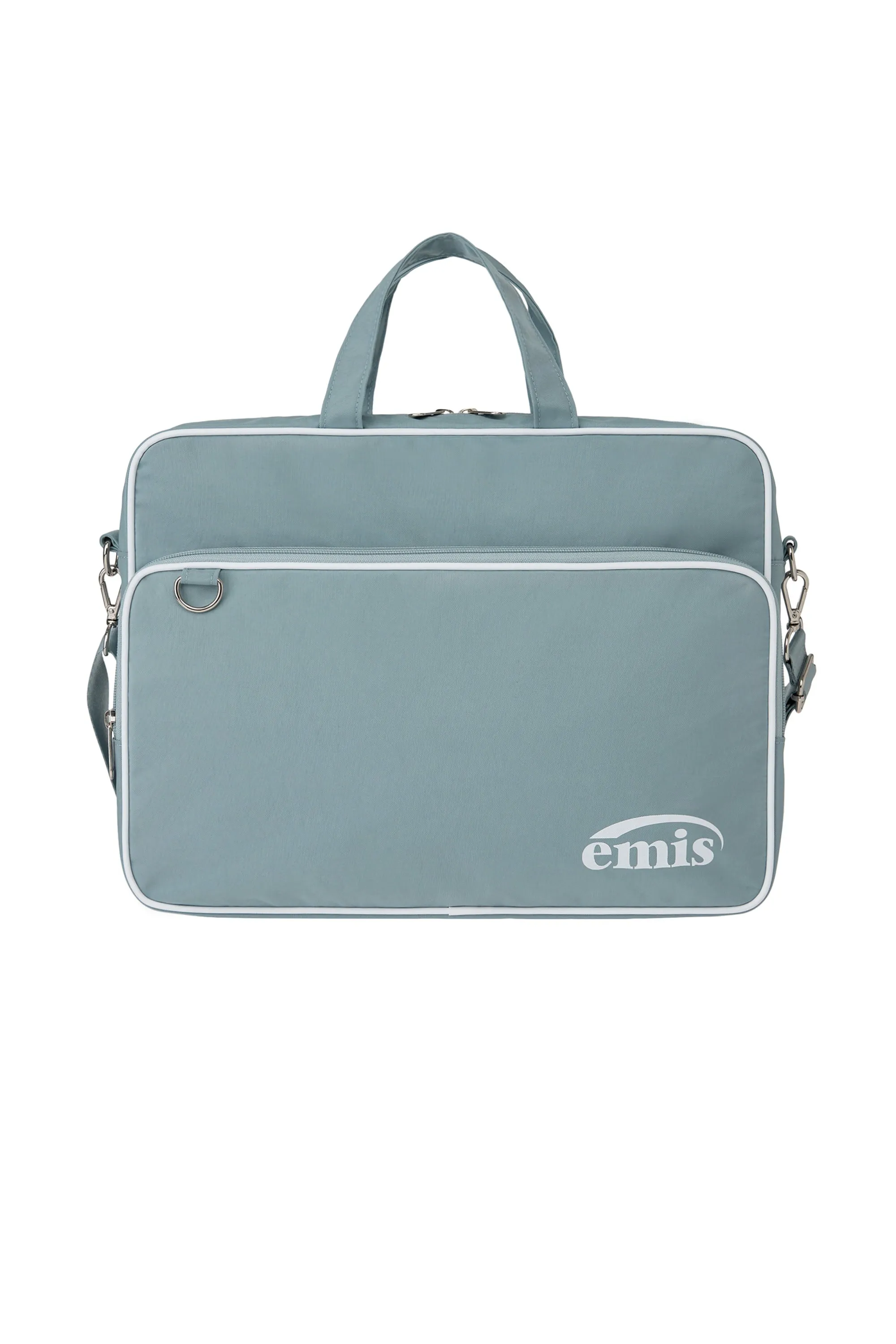 NYLON ZIP-POCKET MESSENGER BAG-SKY BLUE