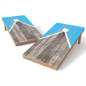 Official Size 2x4 Half Triangle Worn Lt. Blue Cornhole Game