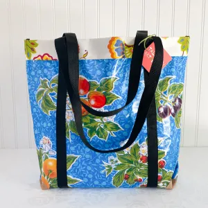 Oilcloth Market Bag / Blue Floral