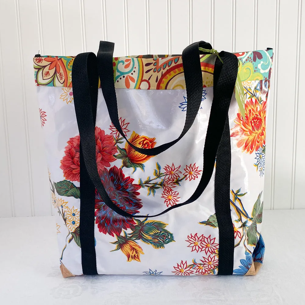 Oilcloth Market Bag / White