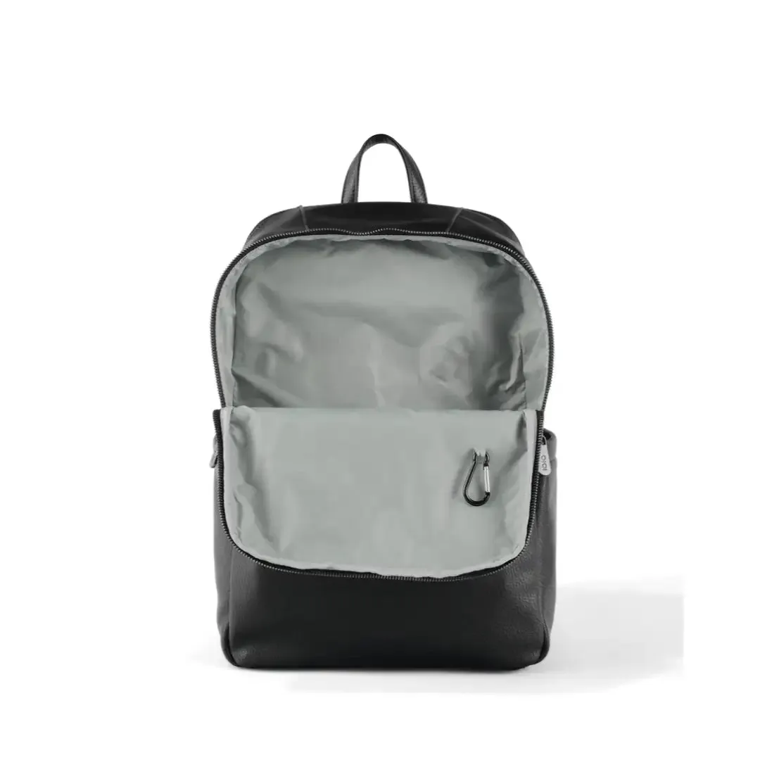 OiOi Vegan Leather Nappy Backpack Multitasker - Black