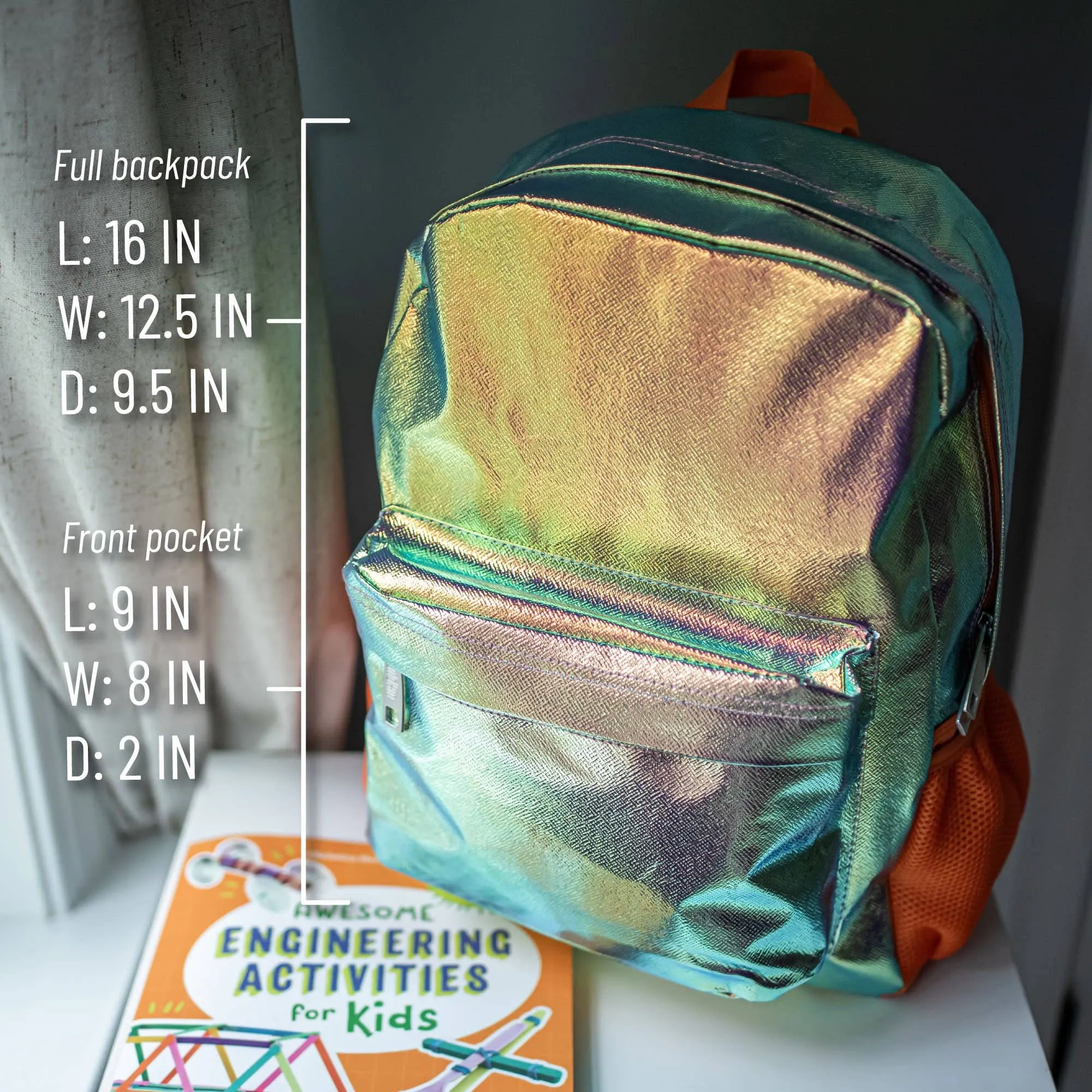Orange Shimmer Backpack - 16 Inch