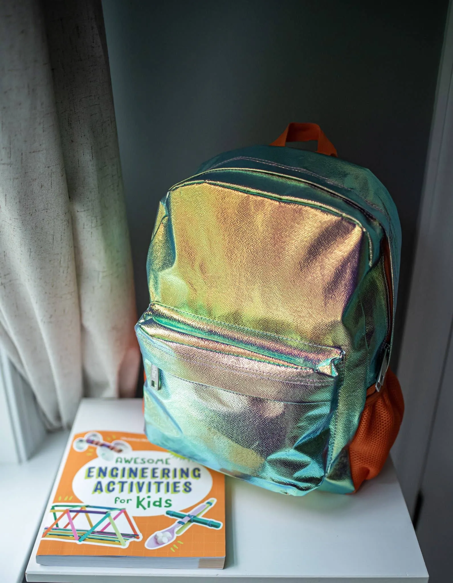 Orange Shimmer Backpack - 16 Inch