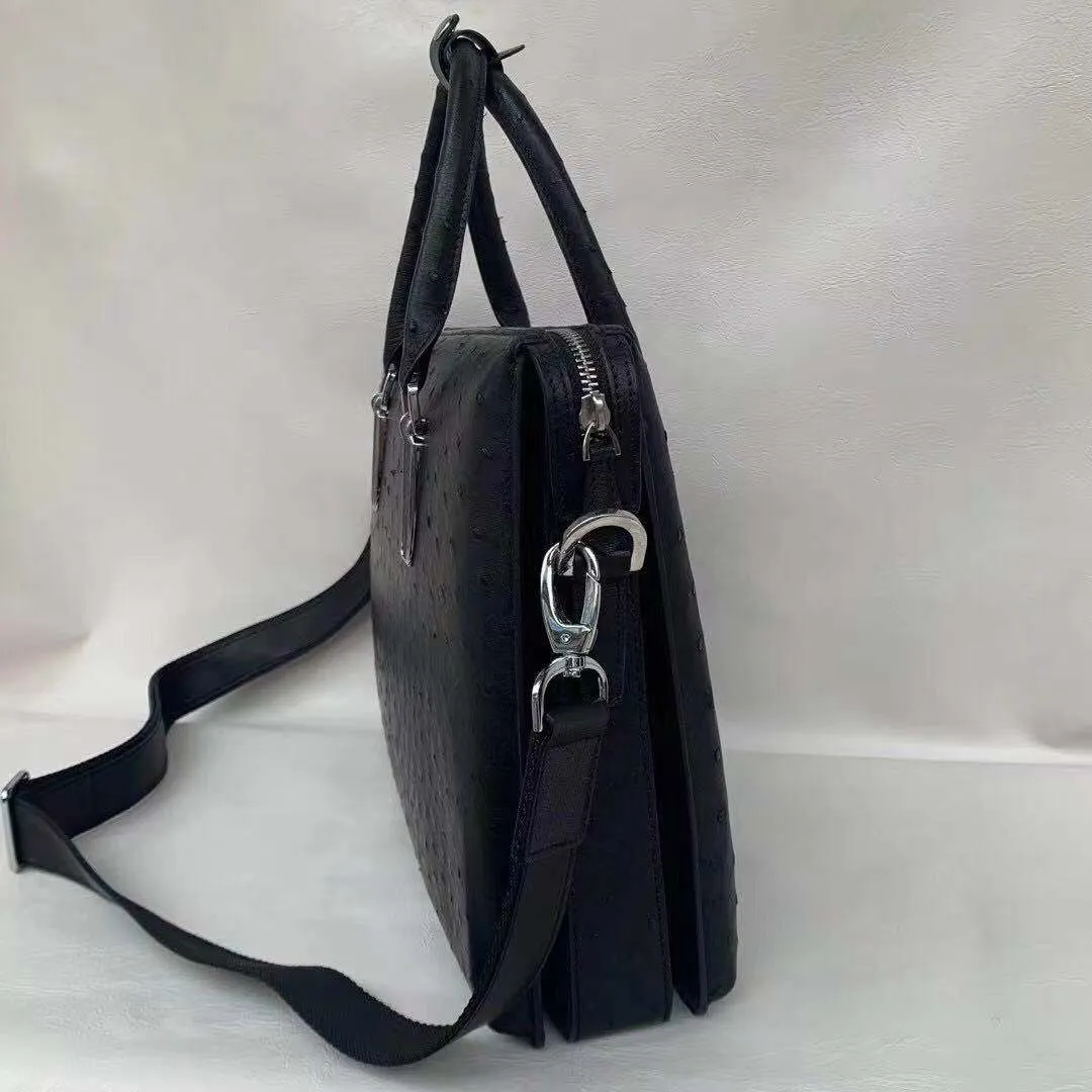 Ostrich Leather Brief Case & Laptop Bag
