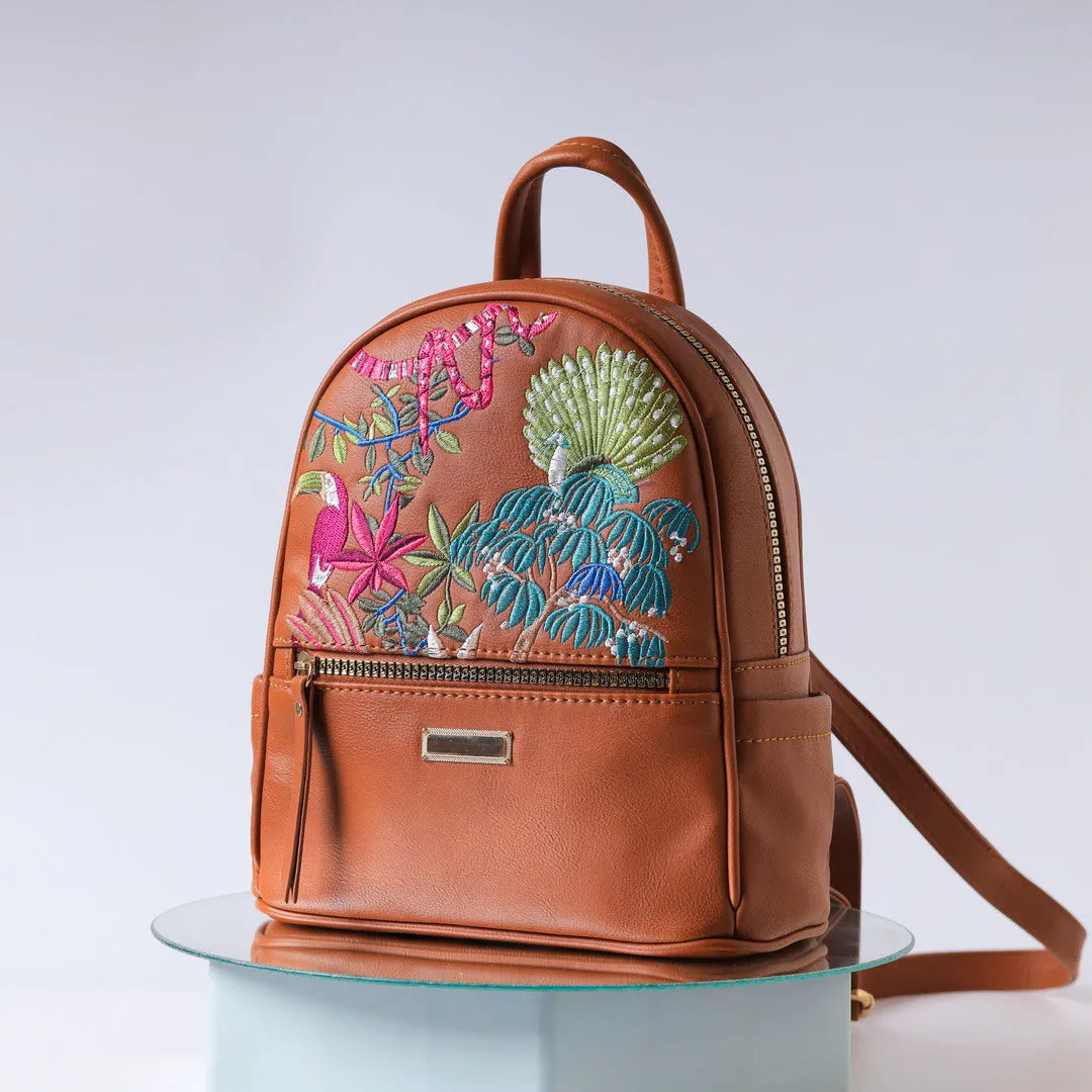Parrot  embroidery Backpack