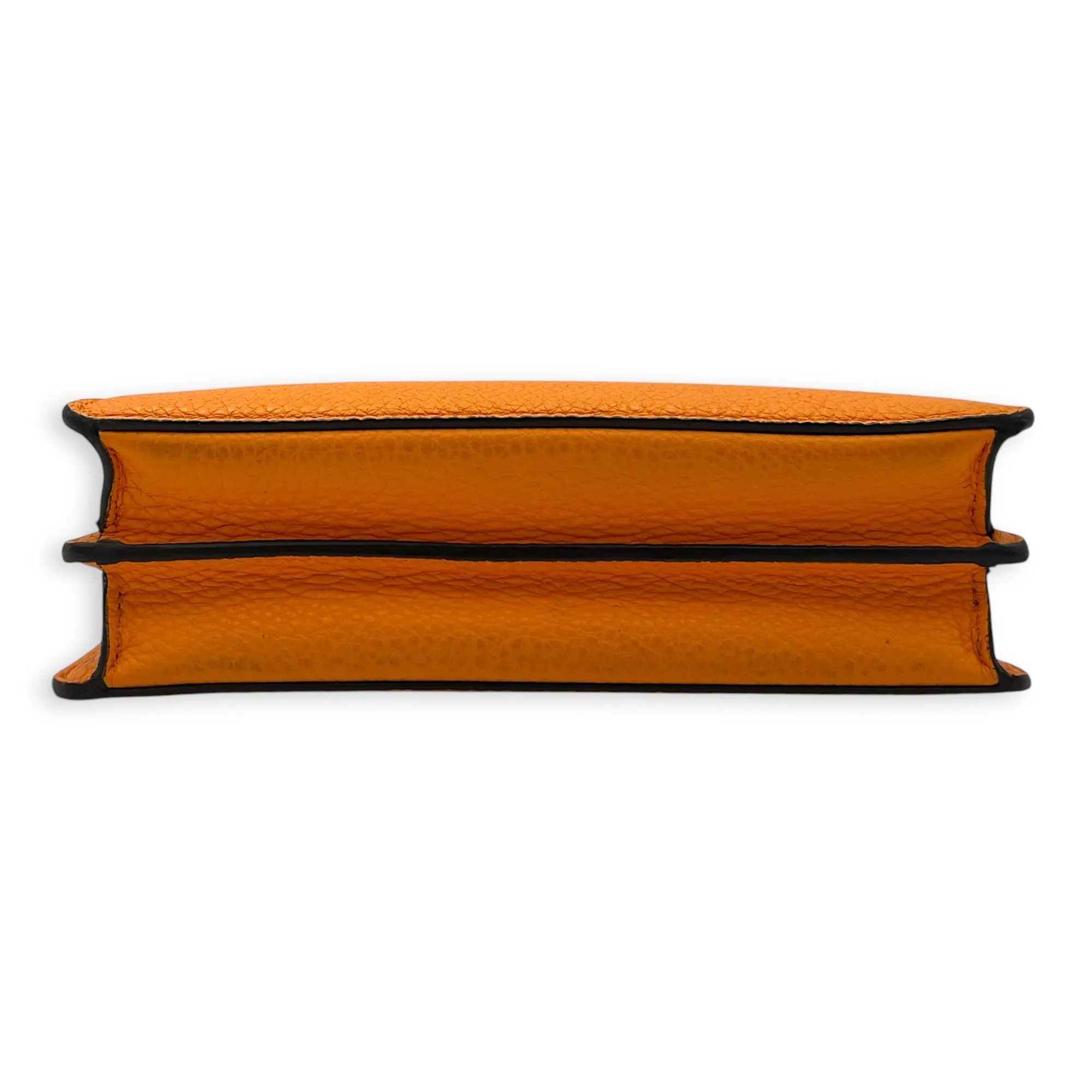Peekaboo Iseeu XCross Small Orange Crossbody Bag in Calfskin, Silver hardware