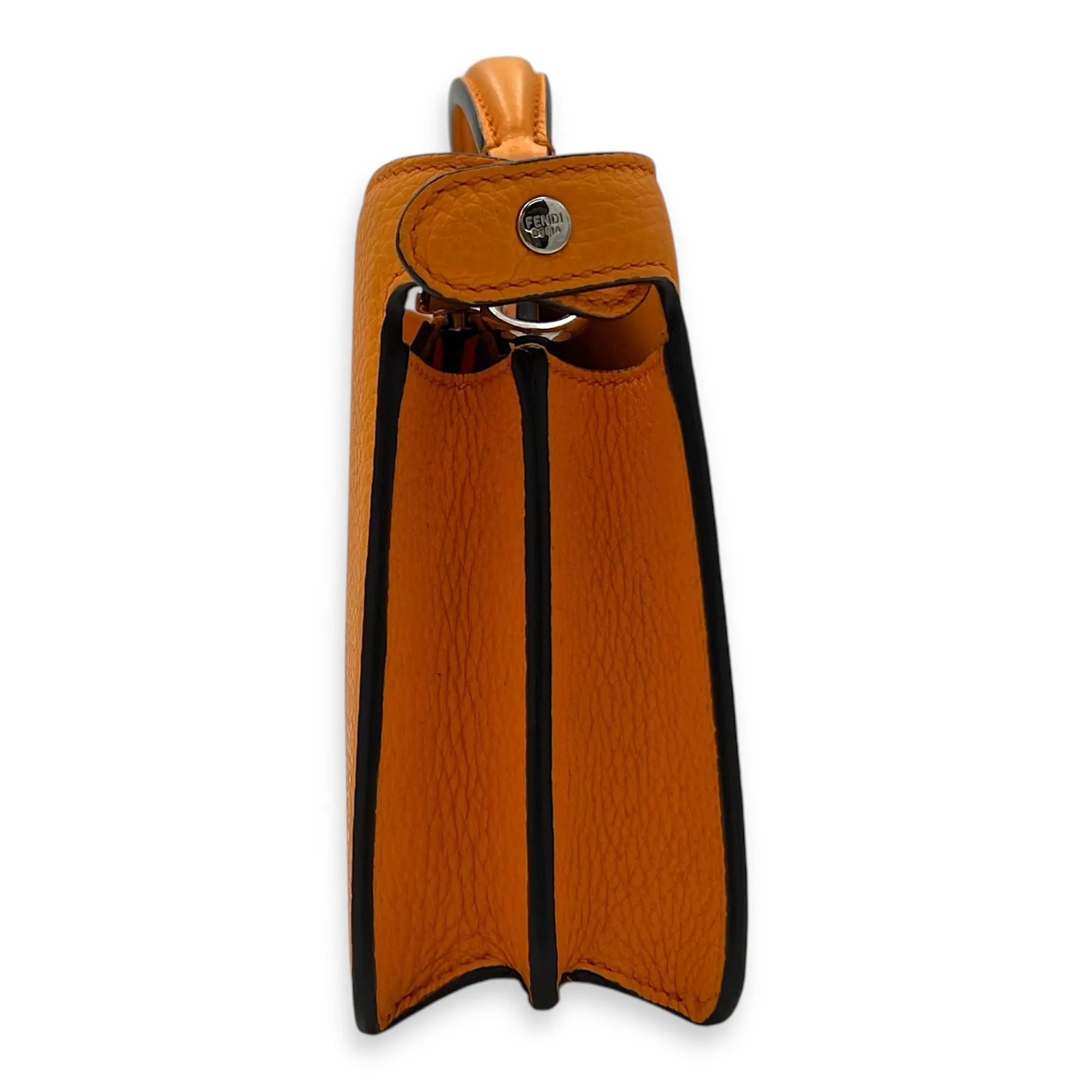 Peekaboo Iseeu XCross Small Orange Crossbody Bag in Calfskin, Silver hardware