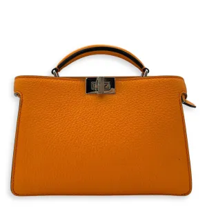 Peekaboo Iseeu XCross Small Orange Crossbody Bag in Calfskin, Silver hardware
