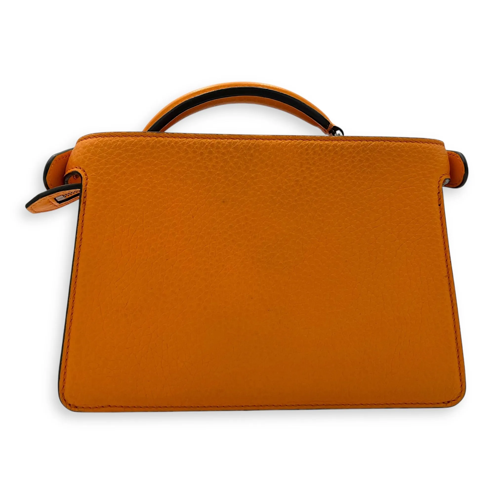 Peekaboo Iseeu XCross Small Orange Crossbody Bag in Calfskin, Silver hardware
