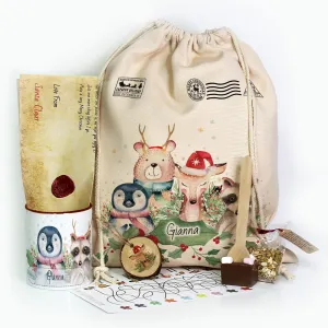 Personalised Christmas Gift Sack - Christmas Animals