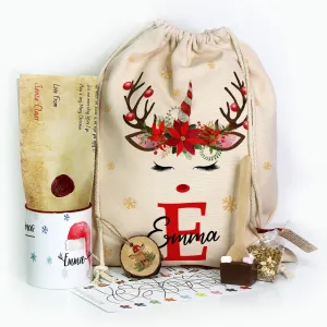 Personalised Christmas Gift Sack - Christmas Unicorn