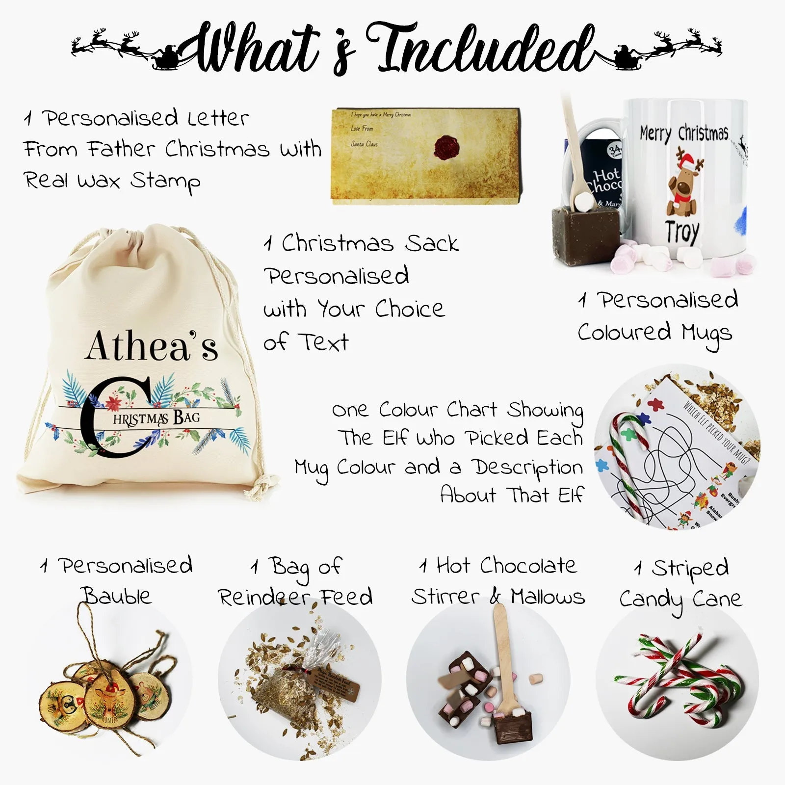 Personalised Christmas Gift Sack - Santas Sleigh