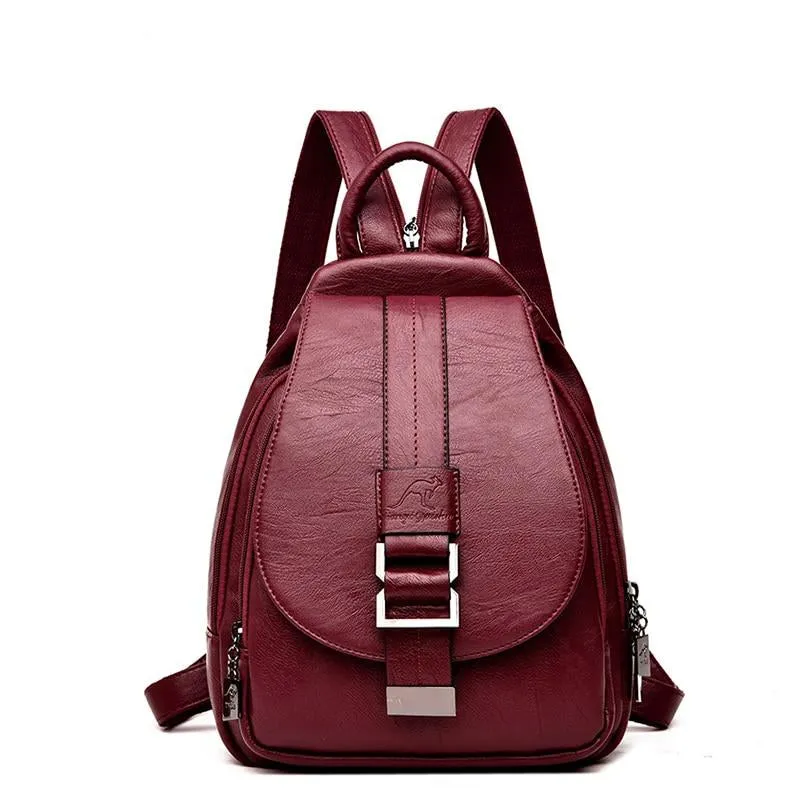 PHTESS Women Leather Backpacks