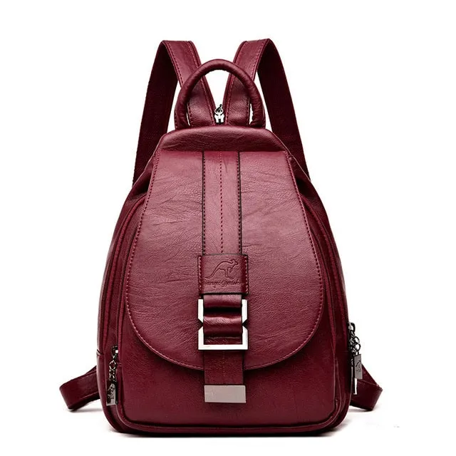 PHTESS Women Leather Backpacks