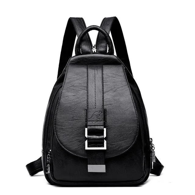 PHTESS Women Leather Backpacks