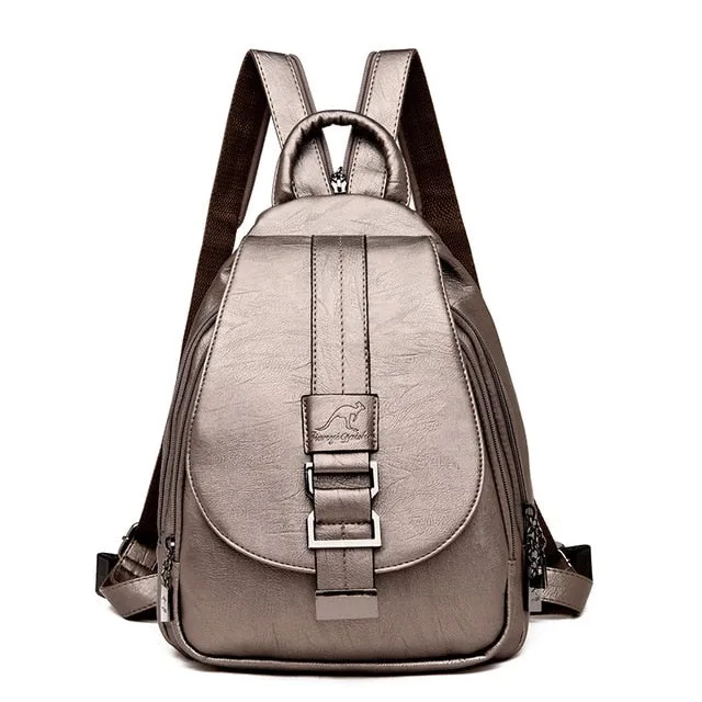 PHTESS Women Leather Backpacks