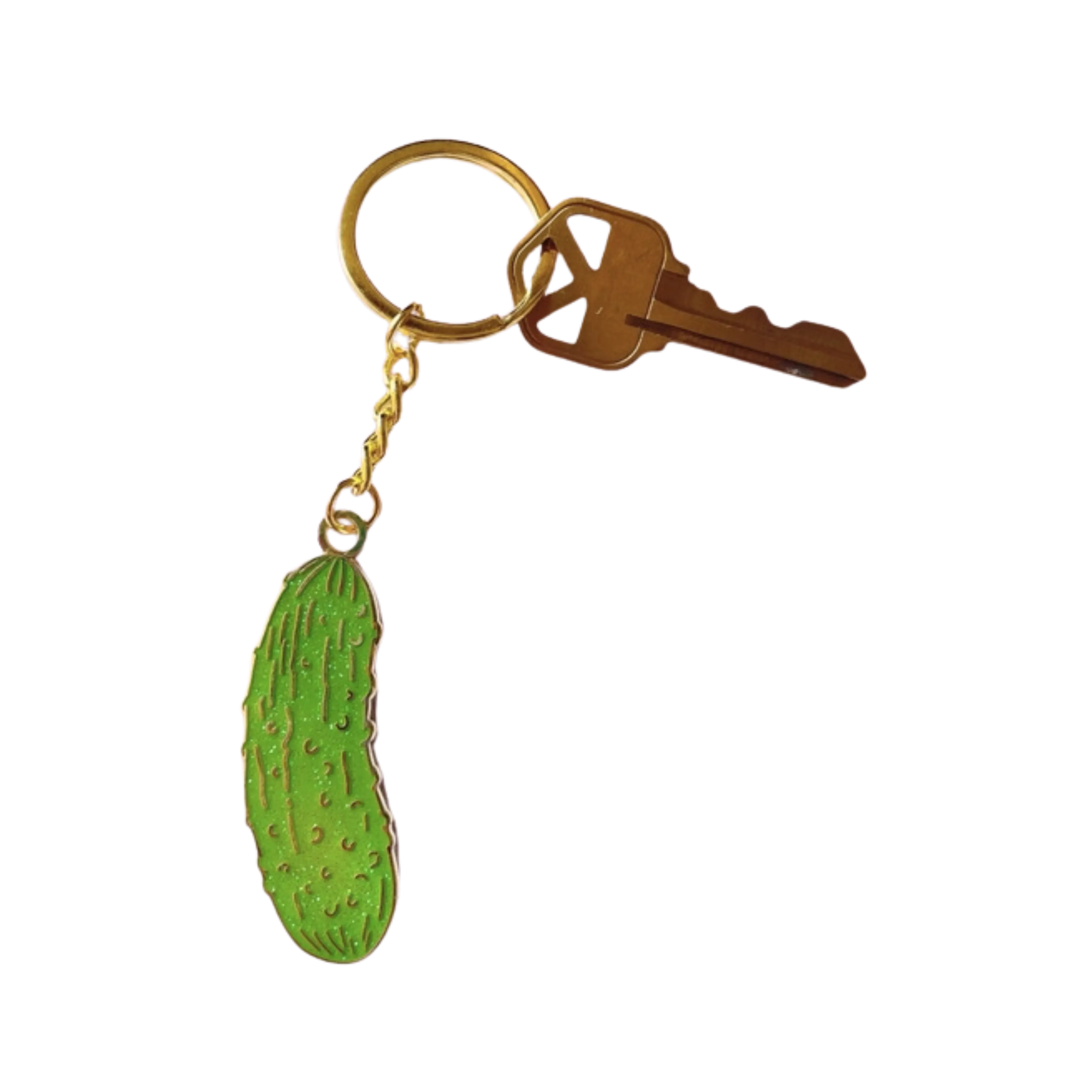 Pickle Enamel Keychain