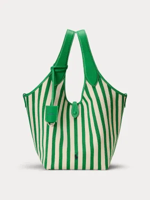 Polo play striped canvas tote