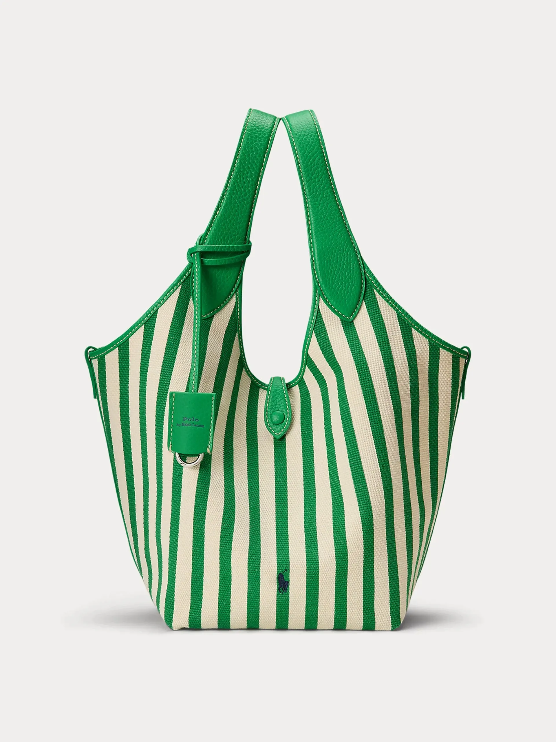 Polo play striped canvas tote