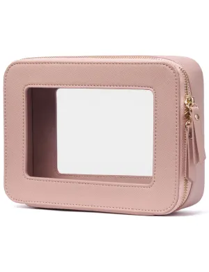 Popvibe Clear Makeup Bag, Medium, Pink
