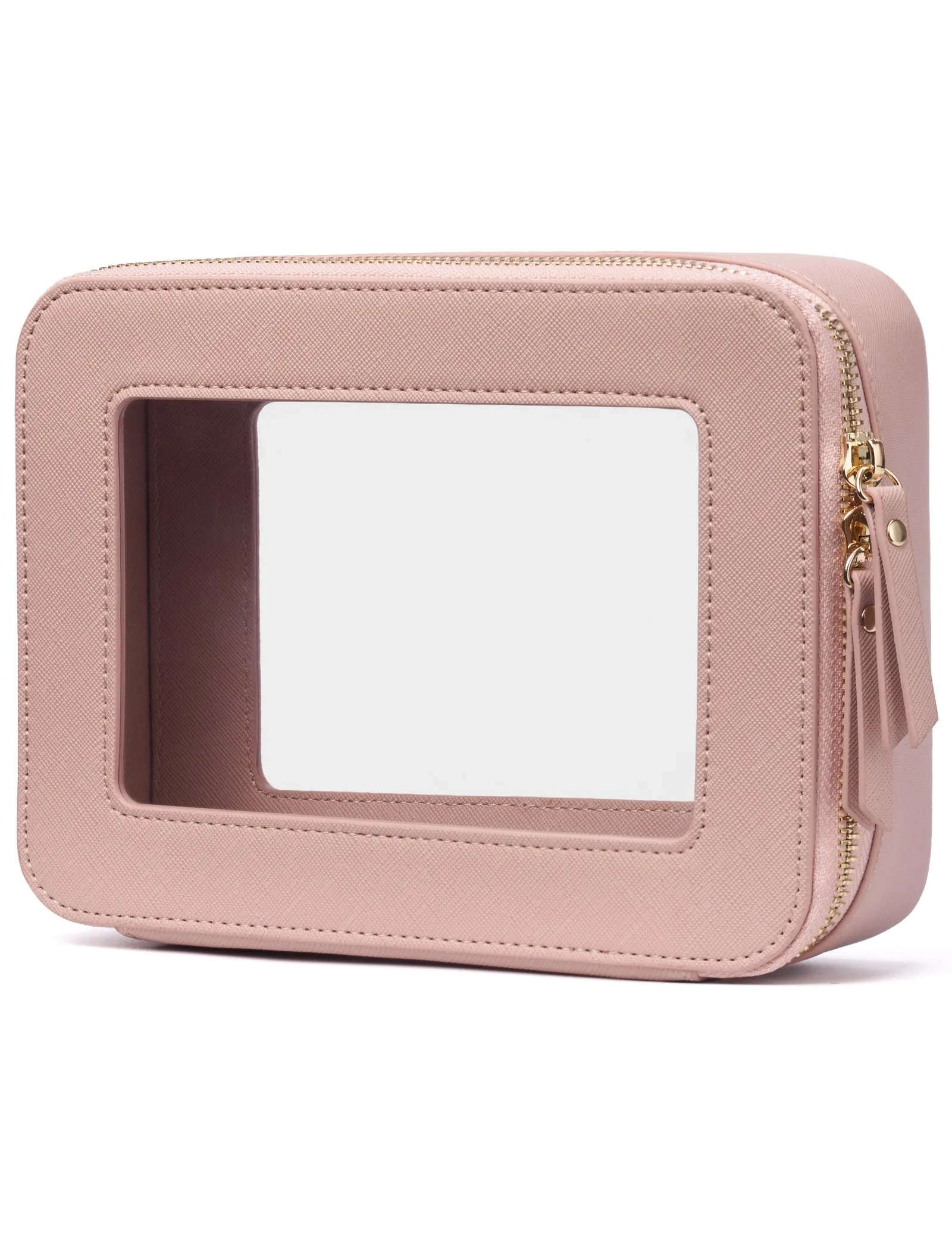 Popvibe Clear Makeup Bag, Medium, Pink