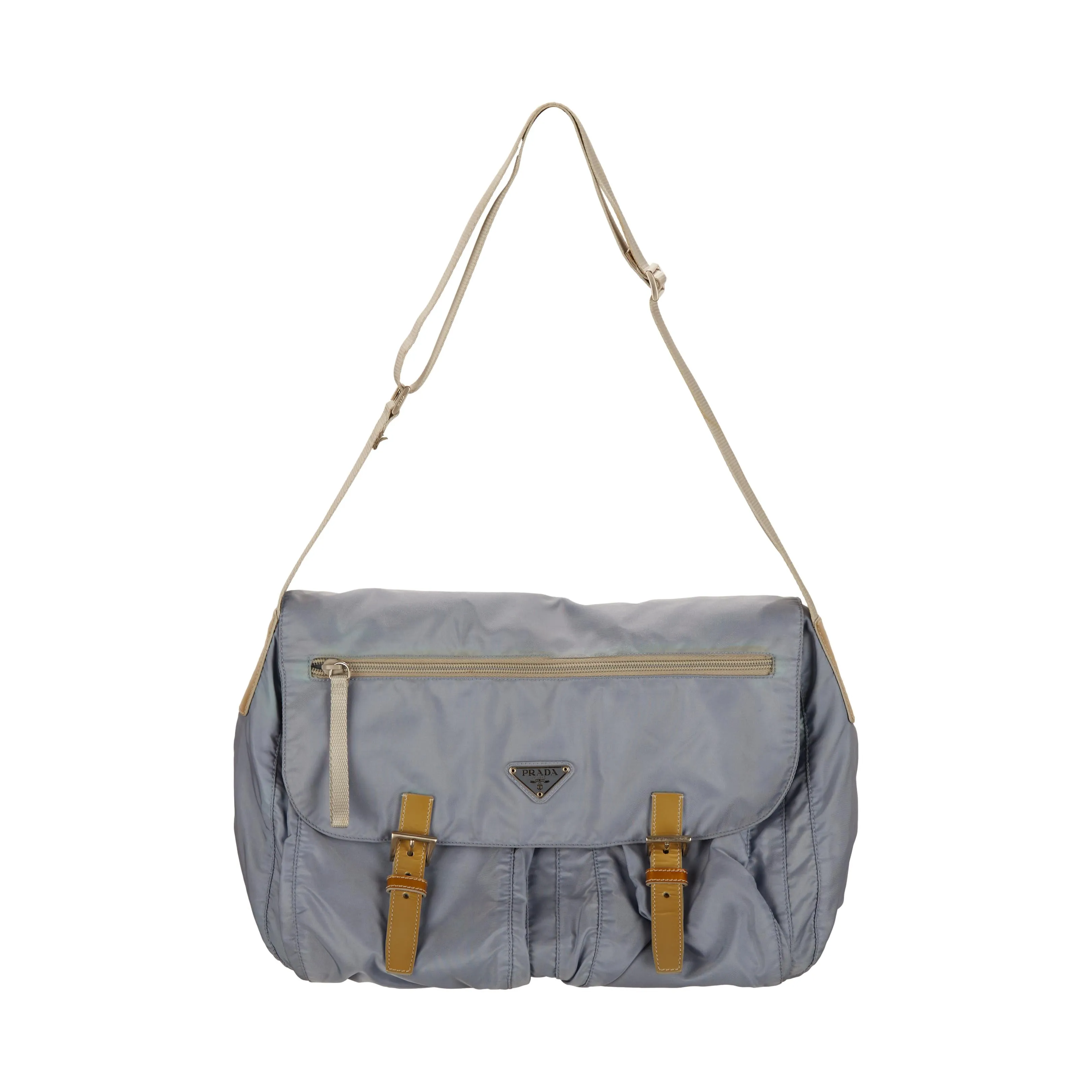 Prada Baby Blue Nylon Messenger bag