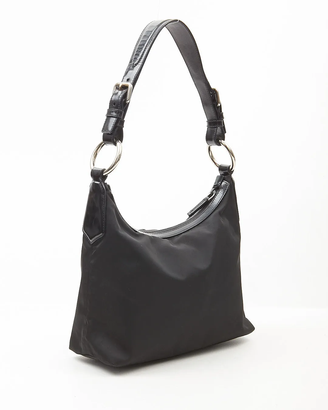 Prada Black Nylon Canapa Shoulder Bag