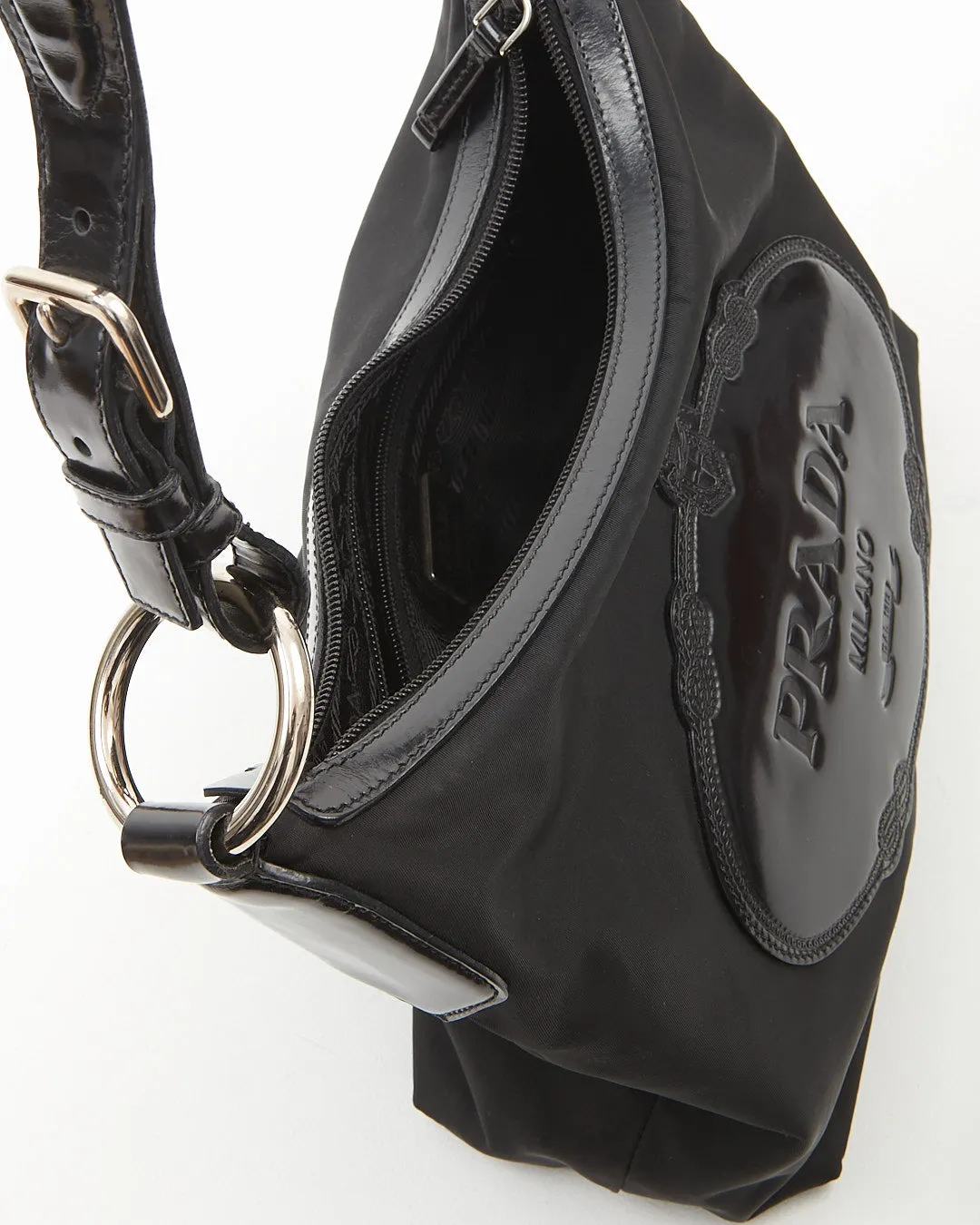 Prada Black Nylon Canapa Shoulder Bag