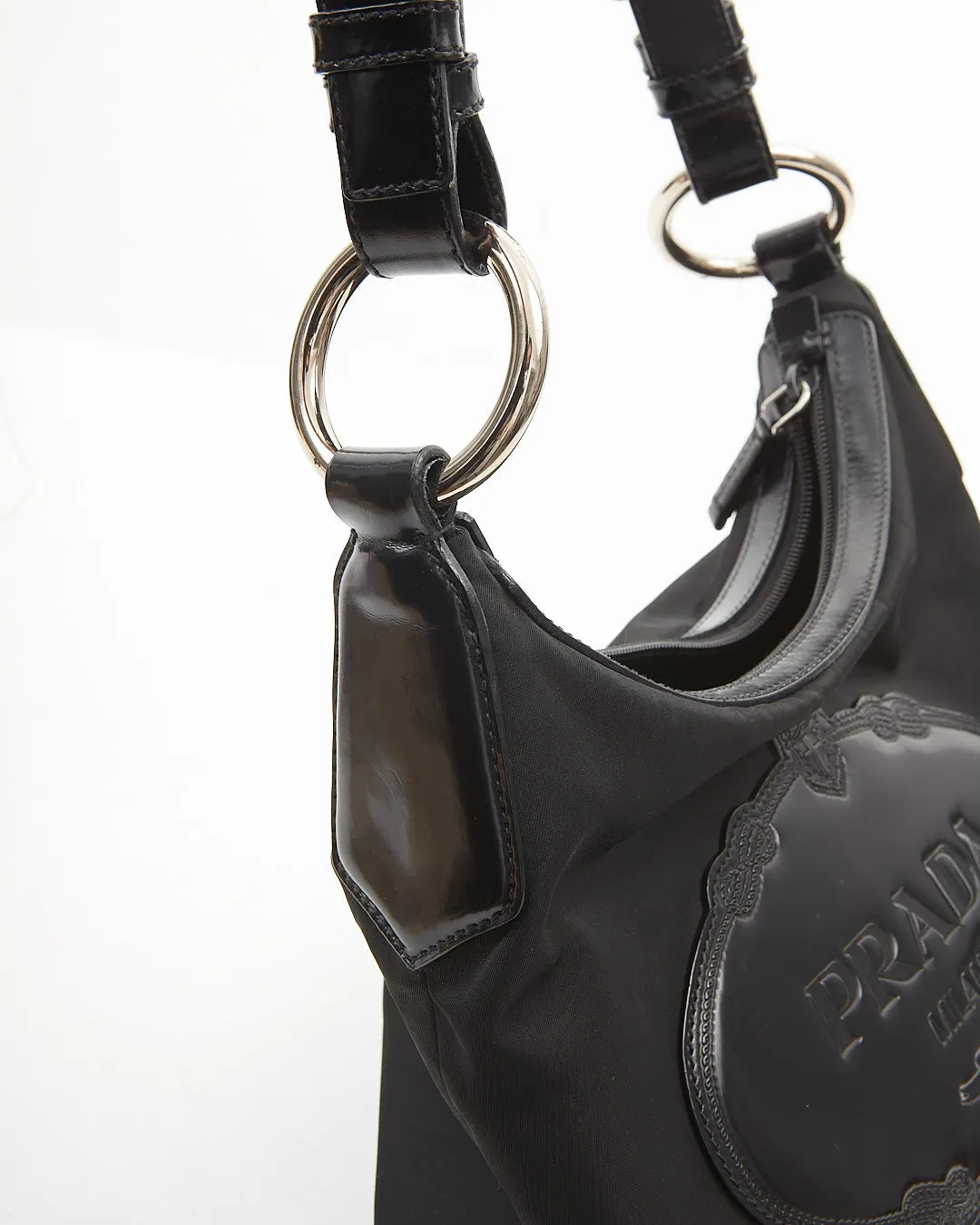 Prada Black Nylon Canapa Shoulder Bag