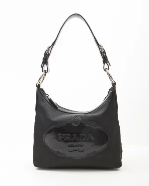 Prada Black Nylon Canapa Shoulder Bag