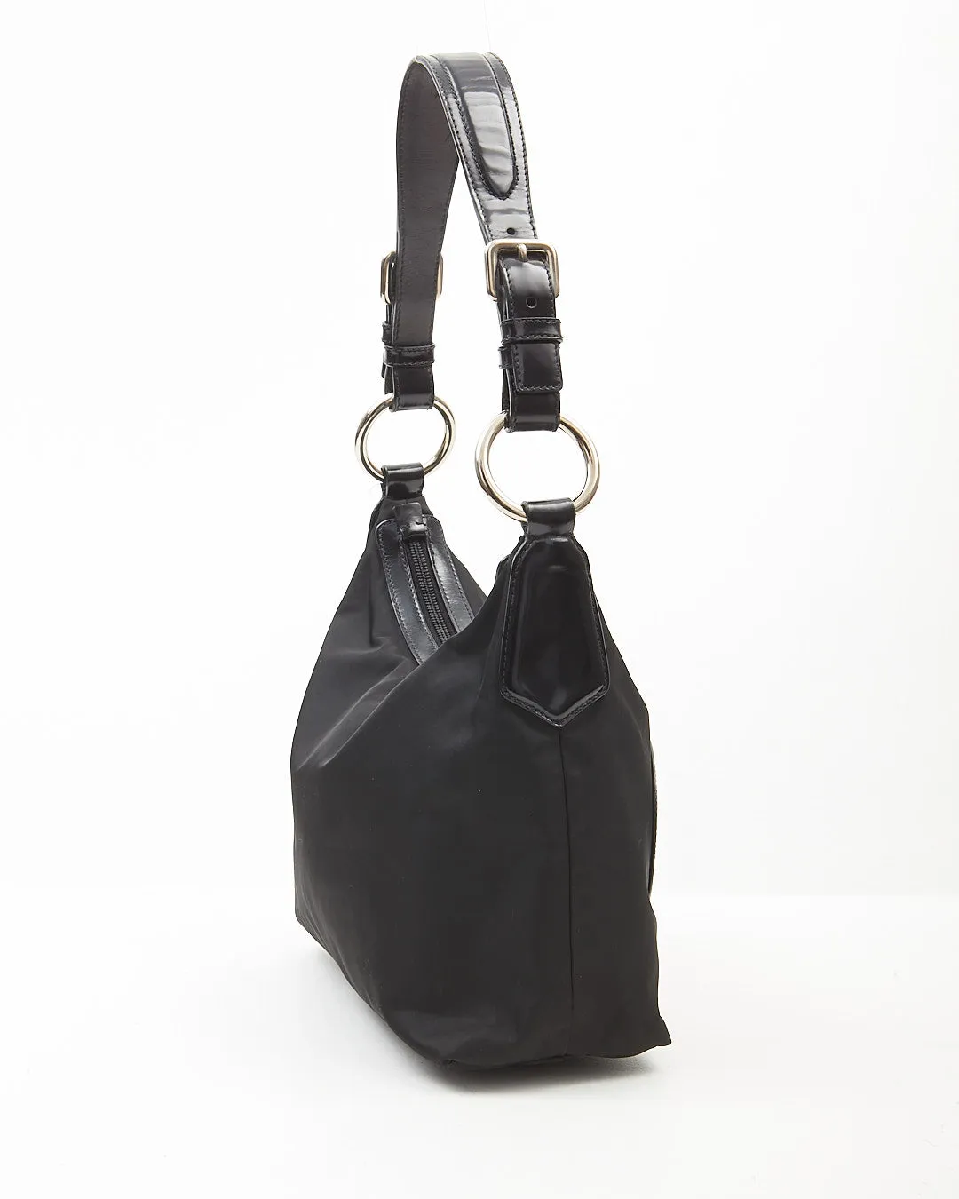 Prada Black Nylon Canapa Shoulder Bag