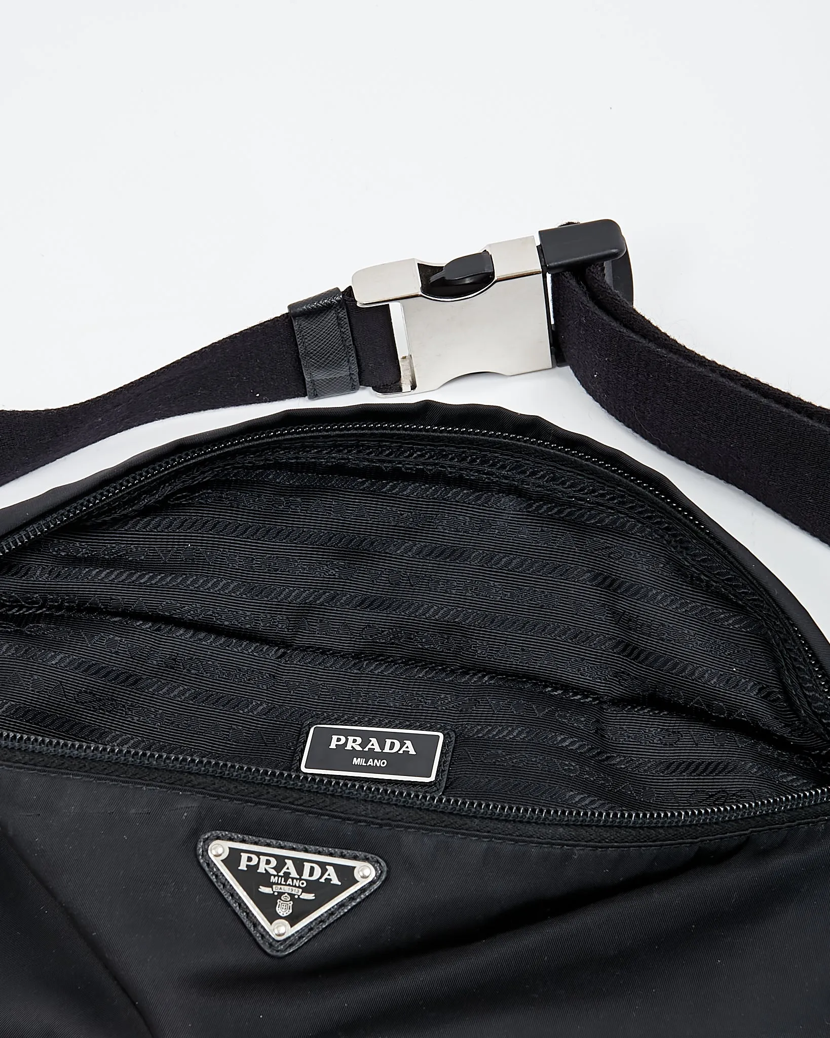 Prada Black Nylon Tessuto Belt Bag - S