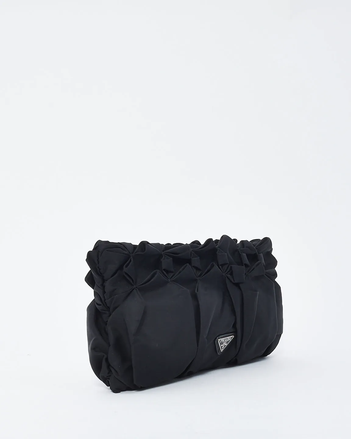 Prada Black Ruffle Nylon Pouch