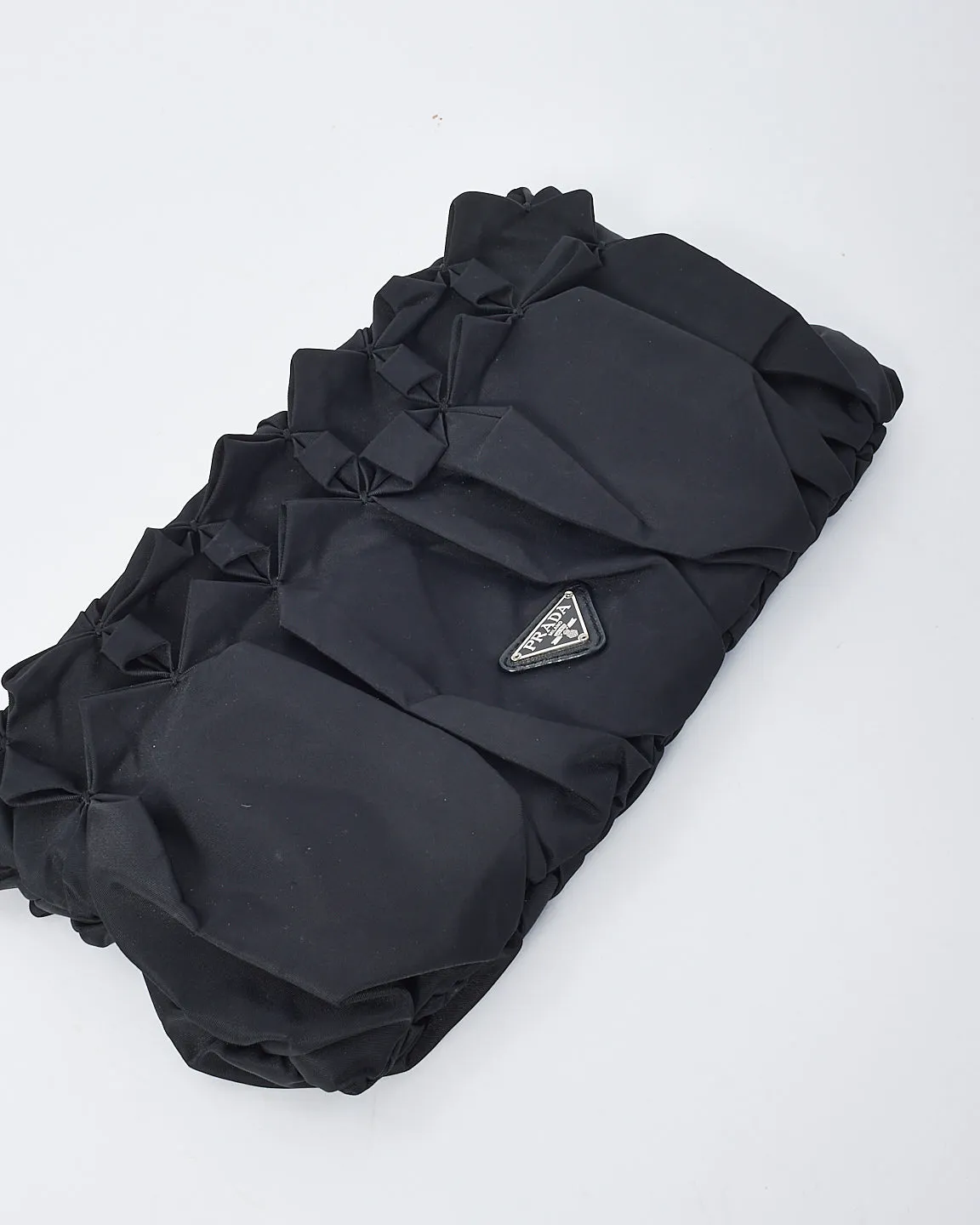 Prada Black Ruffle Nylon Pouch