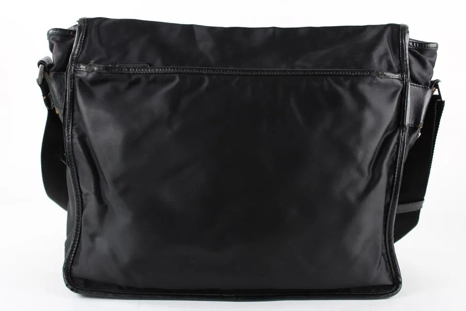 Prada Black Tessuto Messenger Crossbody Bag 8pr1229