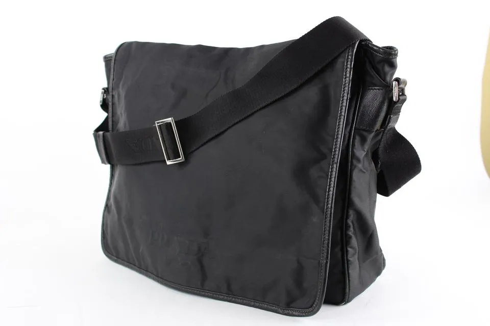 Prada Black Tessuto Messenger Crossbody Bag 8pr1229