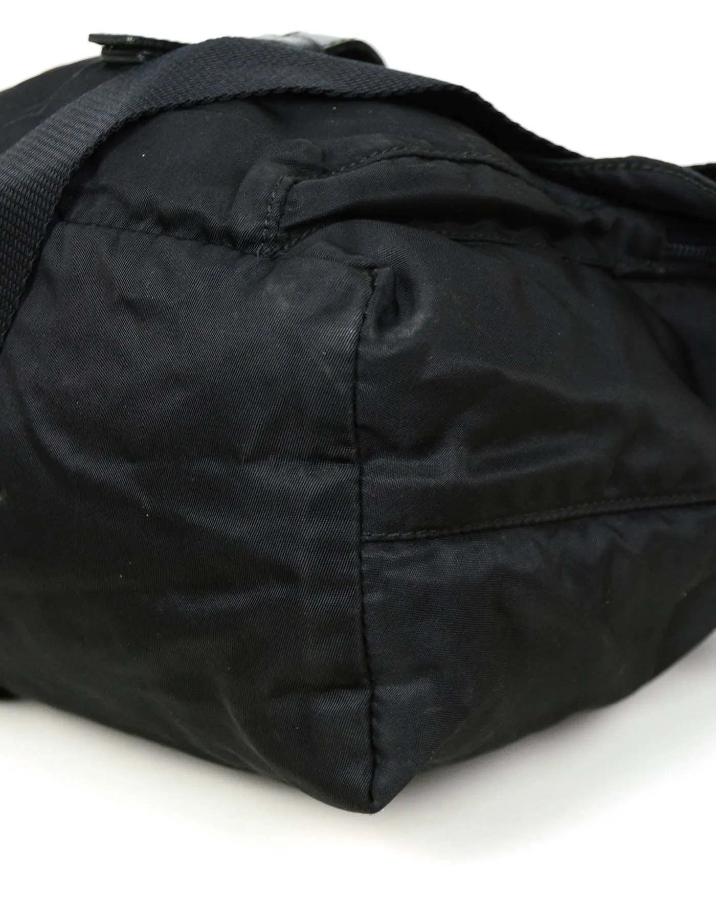 Prada Black Tessuto Nylon Flap Messenger Bag