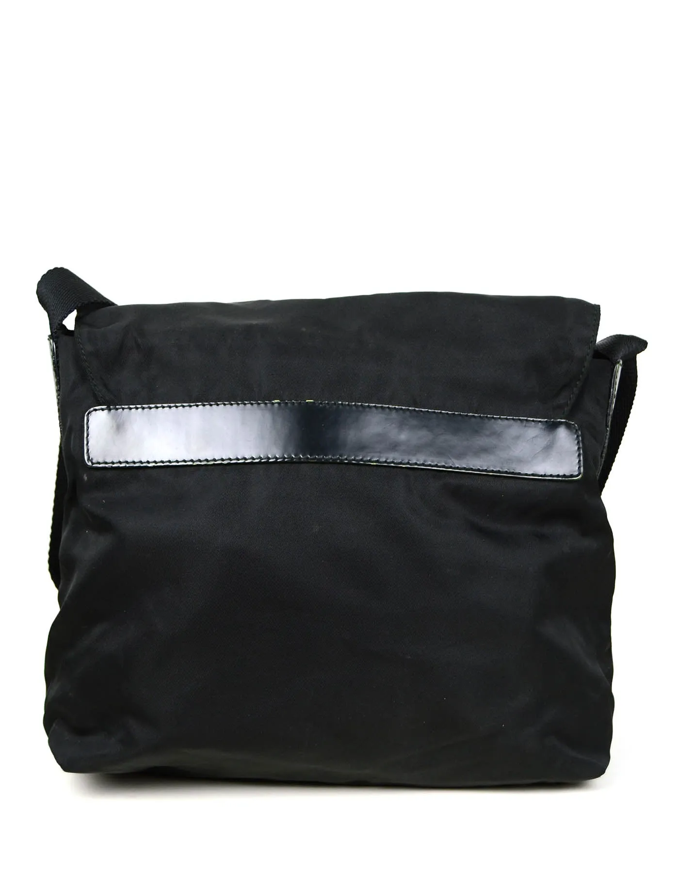 Prada Black Tessuto Nylon Flap Messenger Bag