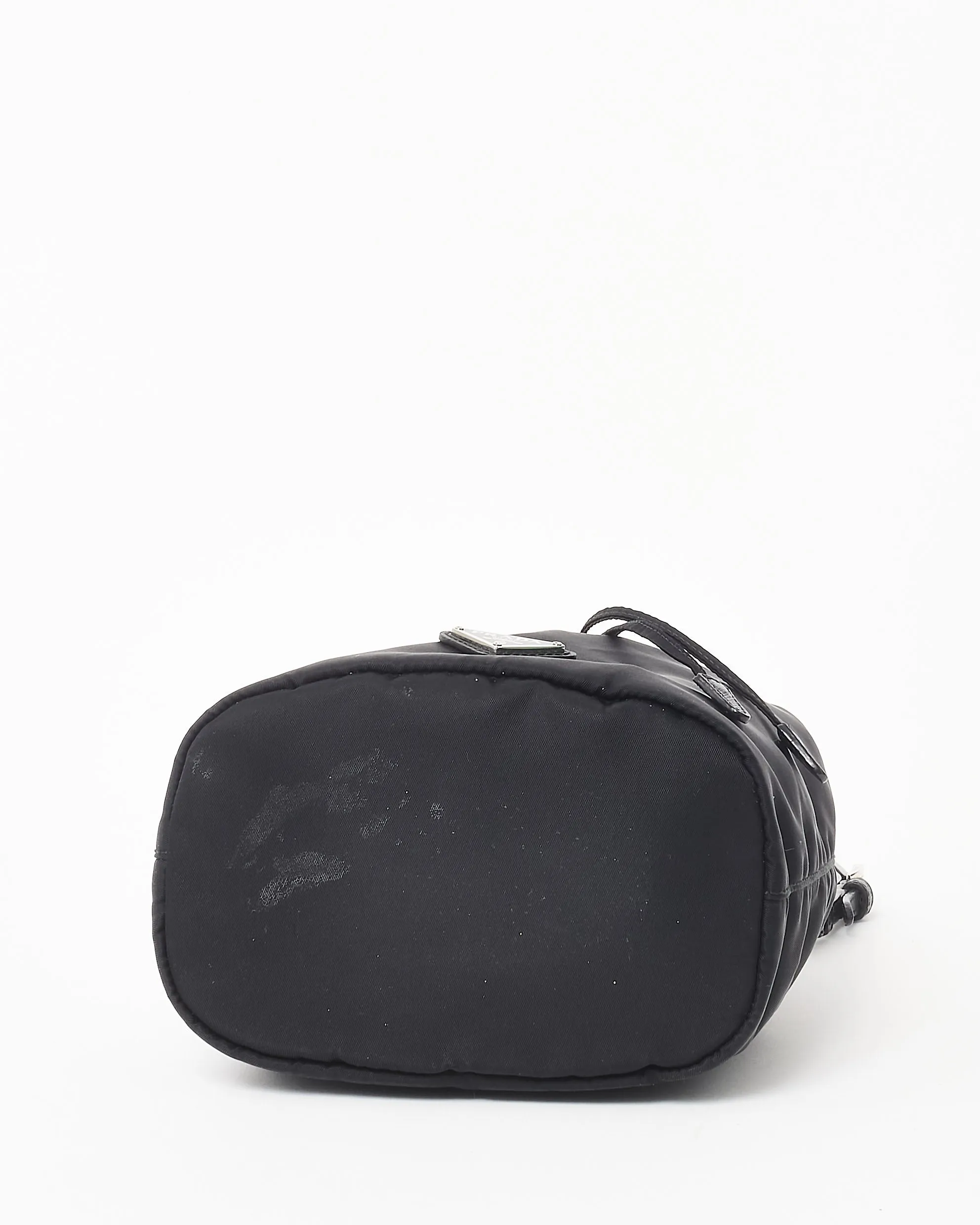 Prada Nylon Drawstring Wristlet Logo Pouch