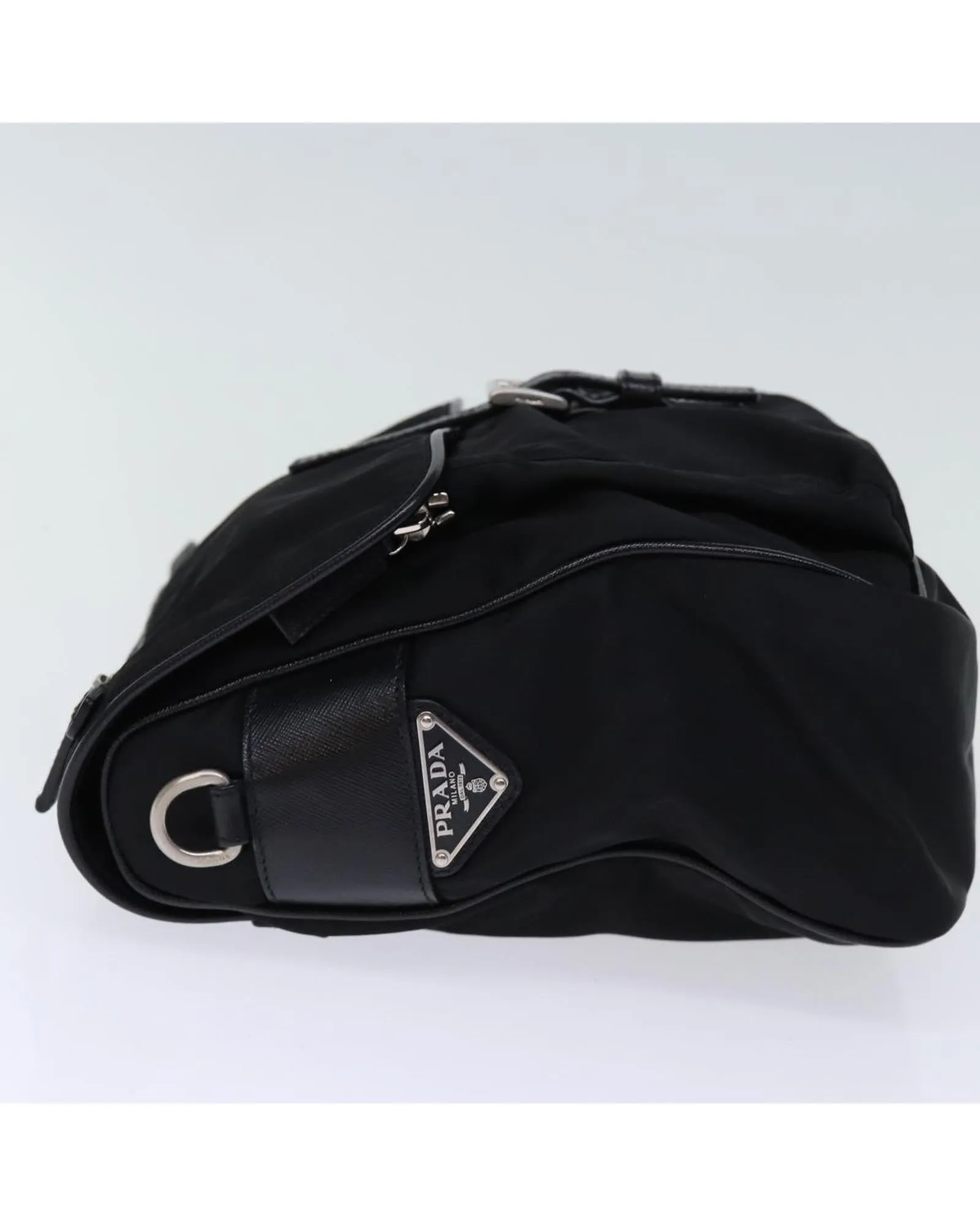 Prada Nylon Messenger Bag Buckle Closure
