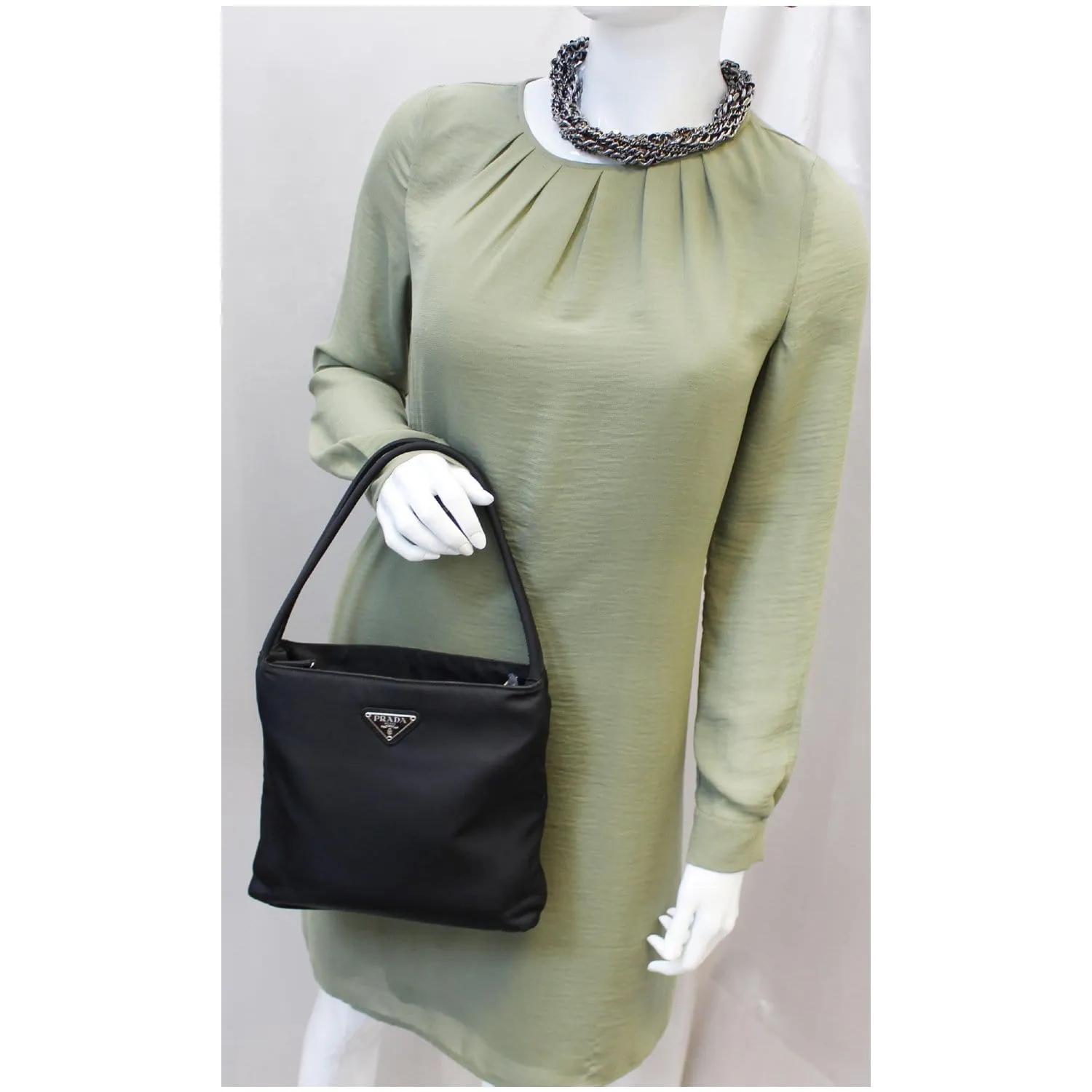 PRADA Tessuto City Nylon Shoulder Bag Black