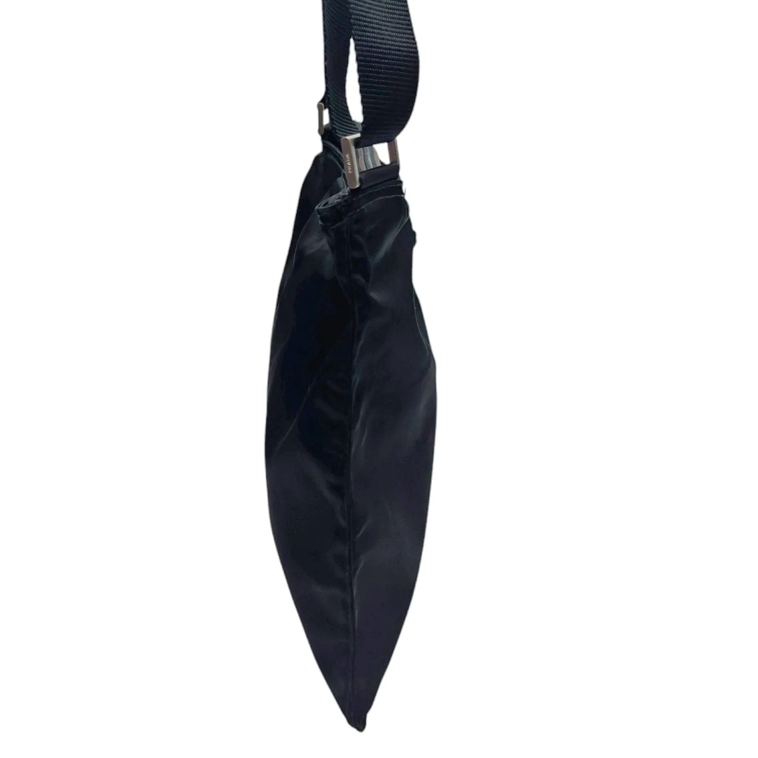 PRADA Triangle Logo Nylon Crossbody Bag - Black