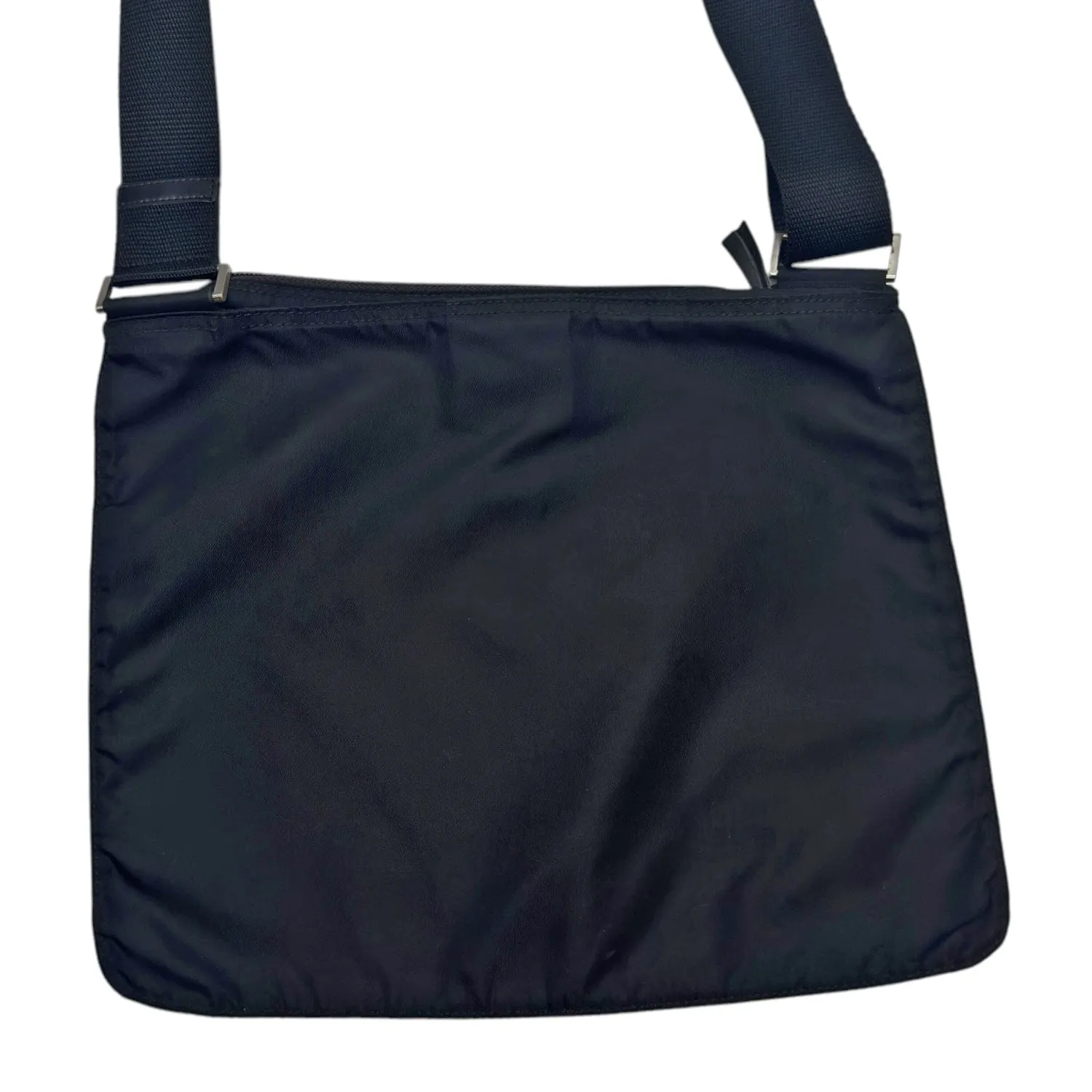 PRADA Triangle Logo Nylon Crossbody Bag - Black