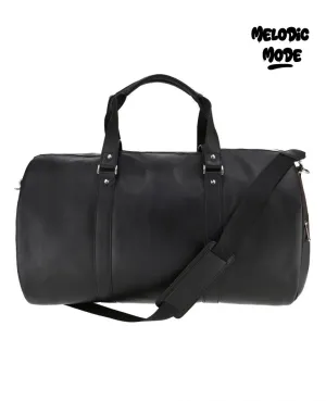 Premium Leather Duffle Bag - Personalized Travel Bag with Detachable Suit Carrier | Black Weekender Overnight Gym Bag for Men & Women