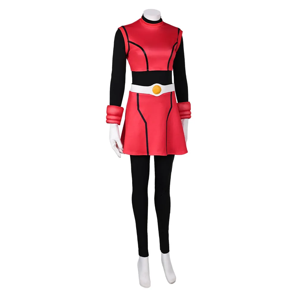 Princess Peach: Showtime! Mighty Peach Red Suit Cosplay Costume Outfits