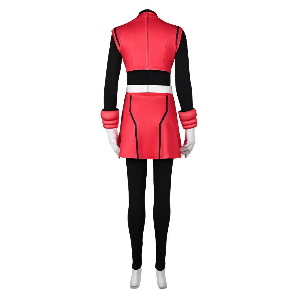 Princess Peach: Showtime! Mighty Peach Red Suit Cosplay Costume Outfits