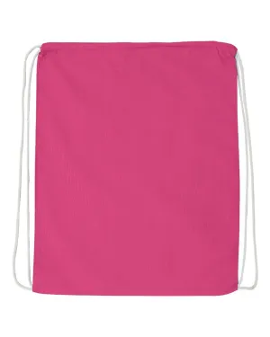 Q-Tees Cotton String Bag Drawstring Backpack Cinch Sack 14" X 18" OS One Size