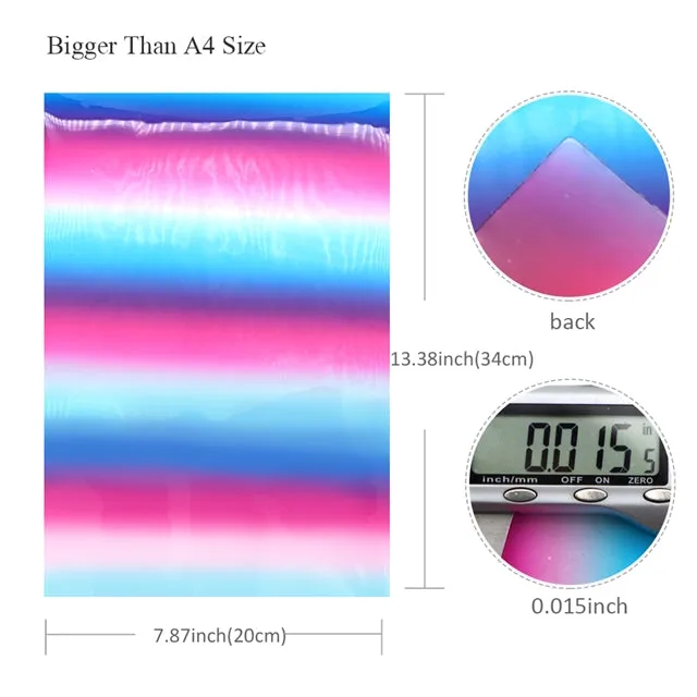Rainbow Ombre Stripe Transparent PVC