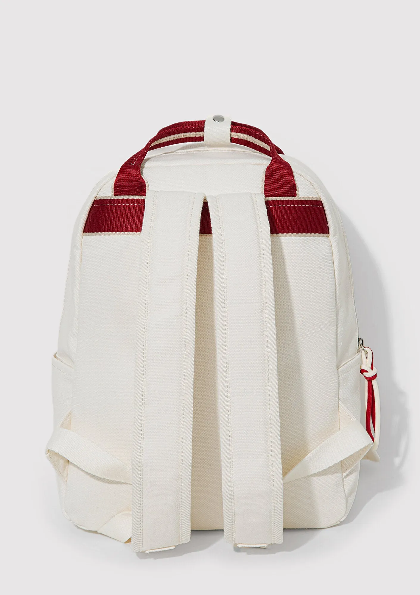 Red Detailed Ecru Backpack